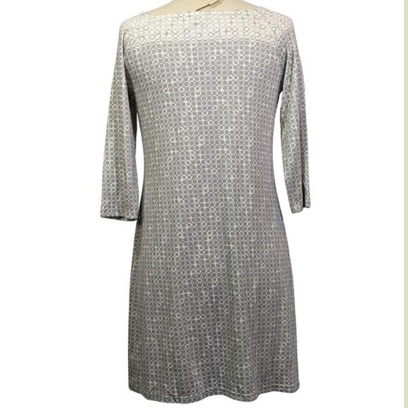 NEW Max Studio Dress Womens Small Knee Length 3/4 Sleeve Gray Geometric Print - Picture 4 of 12